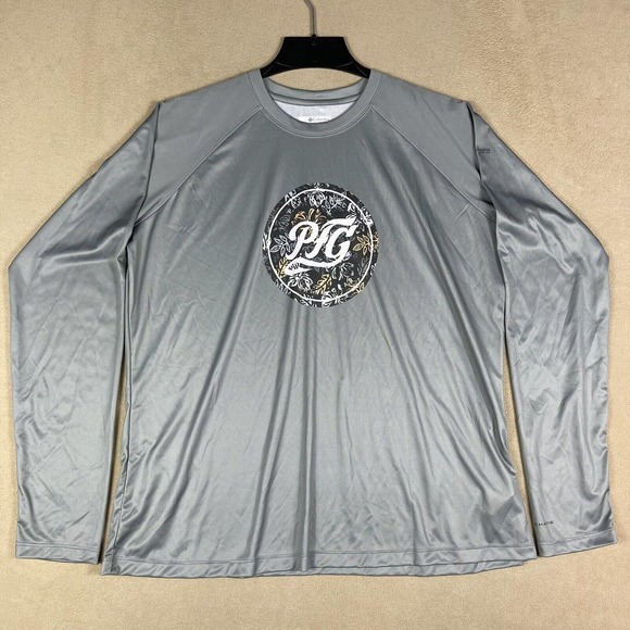 Columbia‎ PFG Fishing Long Sleeve Shirt Mens XL Crew Neck Lightweight Gray - Picture 1 of 11